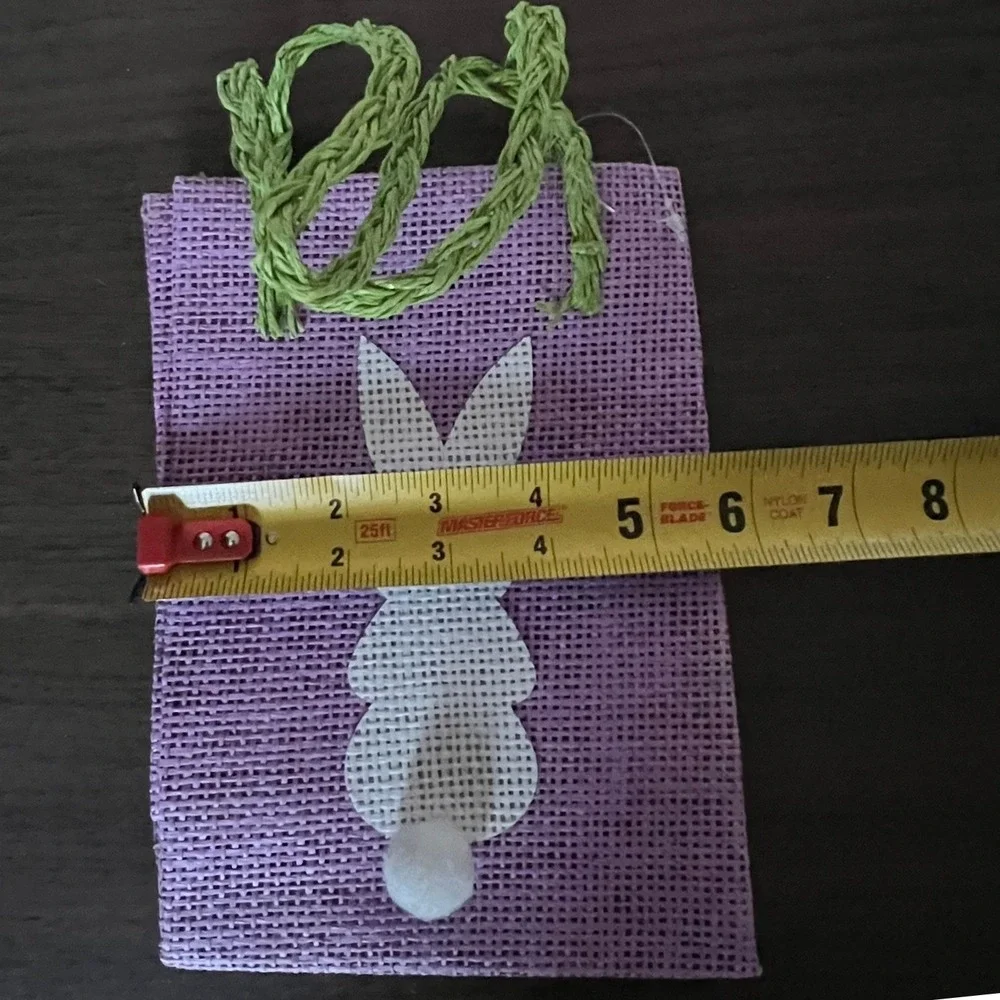 World Market Woven Gift Bags Kids OS Purple Brand New Easter Bunny Burlap 2pc